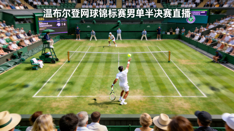 温布尔登网球锦标赛男单半决赛直播 - 选手在草地上发球